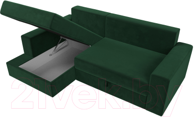 Диван угловой Лига Диванов Майами 15 левый (велюр зеленый)