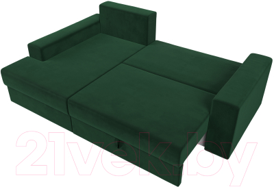 Диван угловой Лига Диванов Майами 15 левый (велюр зеленый)