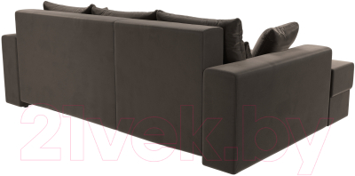 Диван угловой Лига Диванов Майами 15 левый (велюр коричневый)