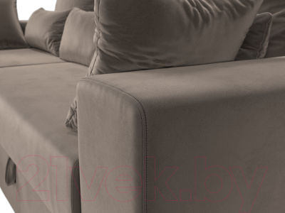 Диван угловой Лига Диванов Майами 15 левый (велюр коричневый)