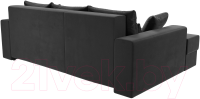 Диван угловой Лига Диванов Майами 15 левый (велюр серый)