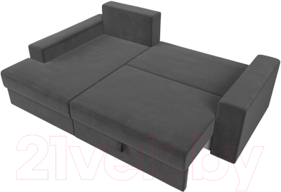 Диван угловой Лига Диванов Майами 15 левый (велюр серый)