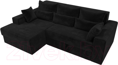 Диван угловой Лига Диванов Майами 15 левый (велюр черный)