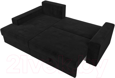Диван угловой Лига Диванов Майами 15 левый (велюр черный)