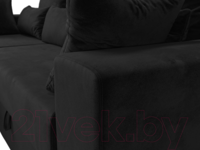 Диван угловой Лига Диванов Майами 15 левый (велюр черный)