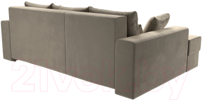 Диван угловой Лига Диванов Майами 15 левый (микровельвет бежевый)
