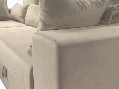 Диван угловой Лига Диванов Майами 15 левый (микровельвет бежевый)