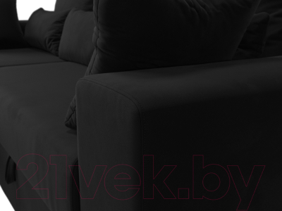 Диван угловой Лига Диванов Майами 15 левый (микровельвет черный)