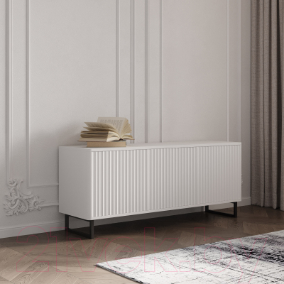 Тумба Shtabe Royal ТВ 5041 эко (белый/белый/черный)