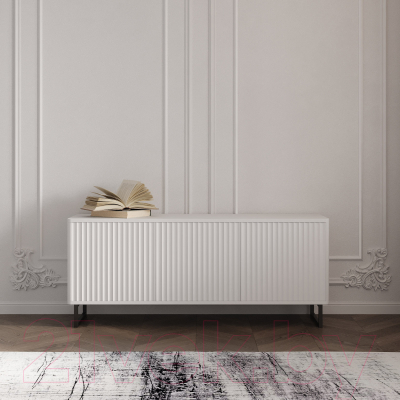 Тумба Shtabe Royal ТВ 5041 эко (белый/белый/черный)