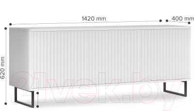 Тумба Shtabe Royal ТВ 5041 эко (белый/белый/черный)