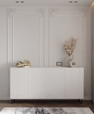 Тумба Shtabe Royal 5057 эко (белый/белый/черный)