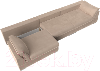 Диван Лига Диванов Пекин Long (велюр бежевый)