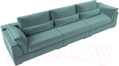 Диван Лига Диванов Пекин Long (велюр бирюзовый)