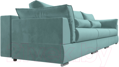 Диван Лига Диванов Пекин Long (велюр бирюзовый)