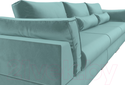 Диван Лига Диванов Пекин Long (велюр бирюзовый)