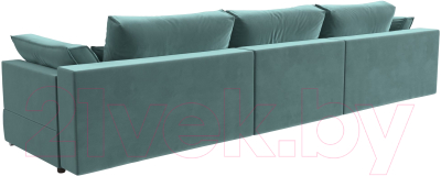 Диван Лига Диванов Пекин Long (велюр бирюзовый)