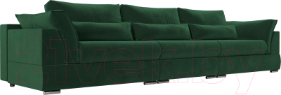 Диван Лига Диванов Пекин Long (велюр зеленый) - фото