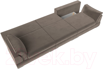 Диван Лига Диванов Пекин Long (велюр коричневый)