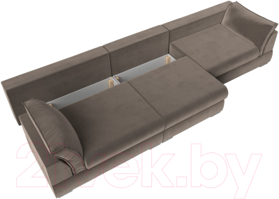 Диван Лига Диванов Пекин Long (велюр коричневый)