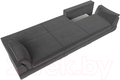 Диван Лига Диванов Пекин Long (велюр серый)