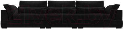 Диван Лига Диванов Пекин Long (велюр черный)