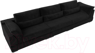 Диван Лига Диванов Пекин Long (велюр черный)