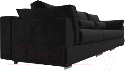Диван Лига Диванов Пекин Long (велюр черный)