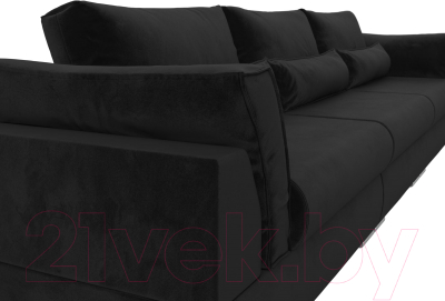 Диван Лига Диванов Пекин Long (велюр черный)