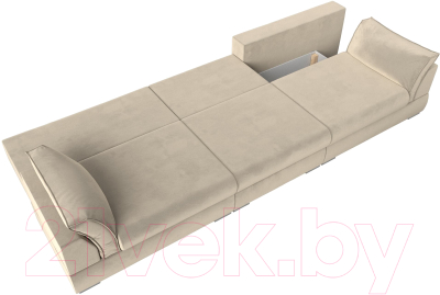 Диван Лига Диванов Пекин Long (микровельвет бежевый)
