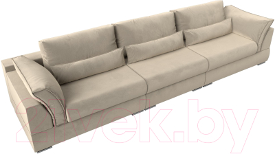 Диван Лига Диванов Пекин Long (микровельвет бежевый)