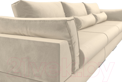 Диван Лига Диванов Пекин Long (микровельвет бежевый)