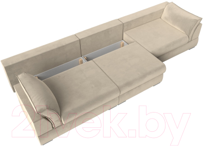 Диван Лига Диванов Пекин Long (микровельвет бежевый)