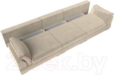 Диван Лига Диванов Пекин Long (микровельвет бежевый)