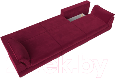 Диван Лига Диванов Пекин Long (микровельвет бордовый)