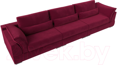 Диван Лига Диванов Пекин Long (микровельвет бордовый)
