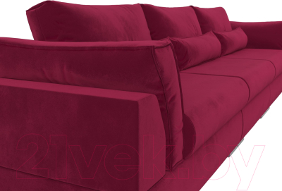 Диван Лига Диванов Пекин Long (микровельвет бордовый)
