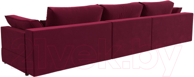 Диван Лига Диванов Пекин Long (микровельвет бордовый)