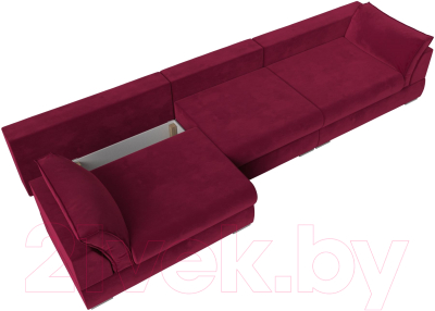 Диван Лига Диванов Пекин Long (микровельвет бордовый)