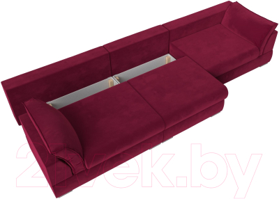 Диван Лига Диванов Пекин Long (микровельвет бордовый)