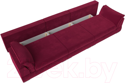 Диван Лига Диванов Пекин Long (микровельвет бордовый)