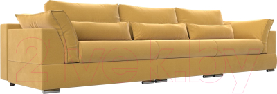 Диван Лига Диванов Пекин Long (микровельвет желтый) - фото