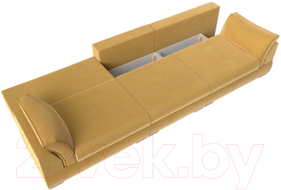 Диван Лига Диванов Пекин Long (микровельвет желтый)