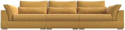 Диван Лига Диванов Пекин Long (микровельвет желтый)