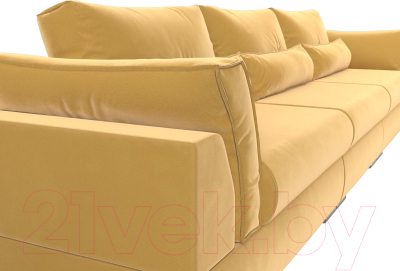 Диван Лига Диванов Пекин Long (микровельвет желтый)