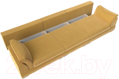 Диван Лига Диванов Пекин Long (микровельвет желтый)