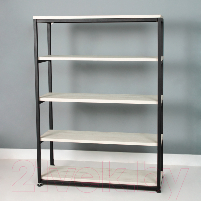 Стеллаж Millwood Лофт CH-5 80x30x110 (дуб белый Craft/металл черный)