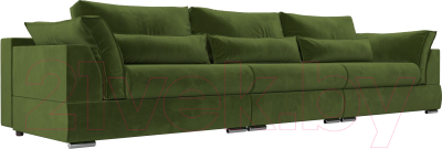 Диван Лига Диванов Пекин Long (микровельвет зеленый) - фото