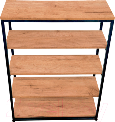 Стеллаж Millwood Лофт CH-5 80x30x110 (дуб золотой Craft/металл черный)