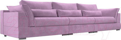 Диван Лига Диванов Пекин Long (микровельвет сиреневый) - фото